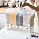 Load image into Gallery viewer, 6-Grid 26LB Rice &amp; Dry Food Dispenser Storage Box
