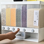 Load image into Gallery viewer, 6-Grid 26LB Rice &amp; Dry Food Dispenser Storage Box
