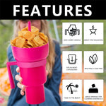 Load image into Gallery viewer, Snackies Stadium Tumbler – 2-in-1 Popcorn &amp; Drink Cup w/ Straw
