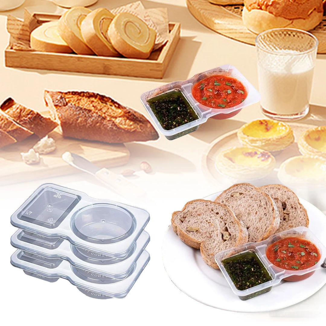 Dual-Compartment Reusable Snack & Sauce Box – Portable & Fresh
