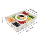 Load image into Gallery viewer, 8-Comp Tray w/ Lid &amp; Handles – Veg, Fruit, Candy, BBQ Box
