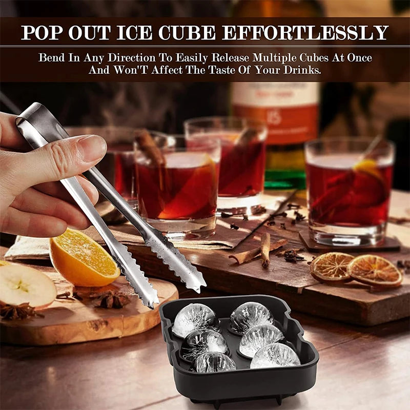 Silicone Ice Cube Trays with Lid – Large Whiskey & Diamond Molds