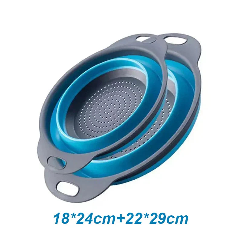 2Pcs Silicone Folding Strainer Basket