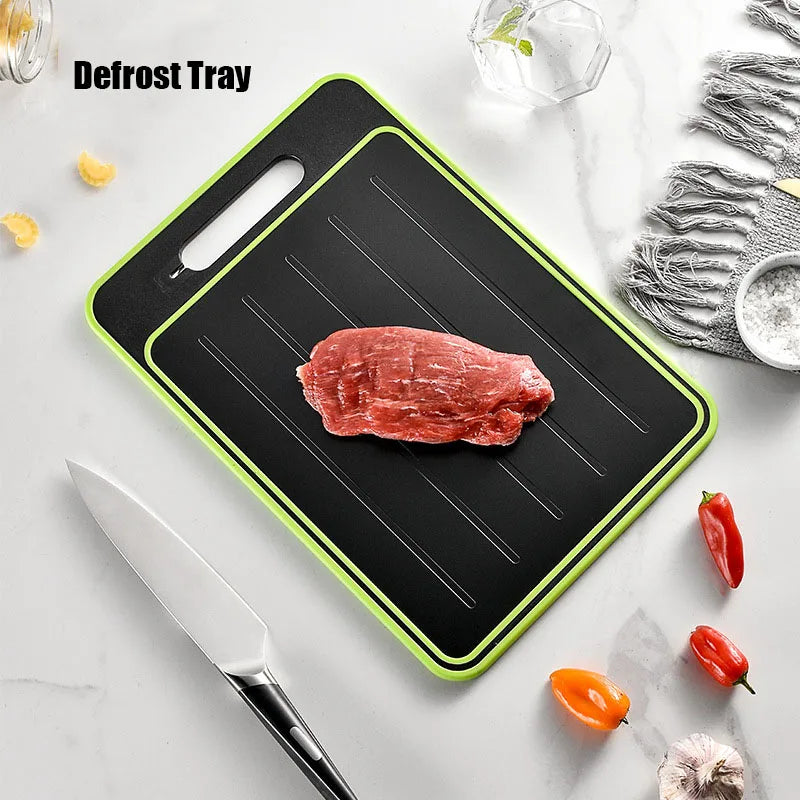 4-in-1 Double-Sided Cutting Board with Defrost & Sharpener