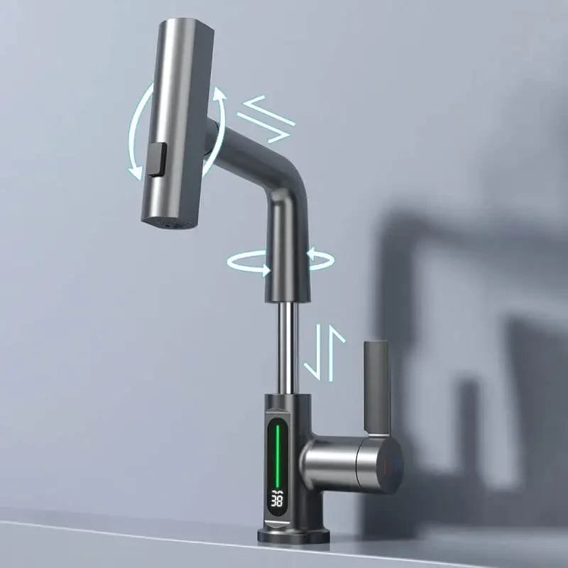360° Pull-Out Basin Temperature Faucet