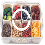 Load image into Gallery viewer, 8-Comp Tray w/ Lid &amp; Handles – Veg, Fruit, Candy, BBQ Box
