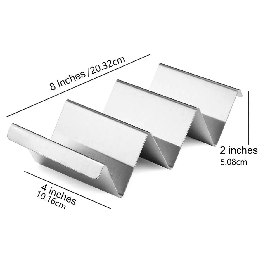 4-Pack Stainless Steel Taco Holders – Oven & Grill Safe