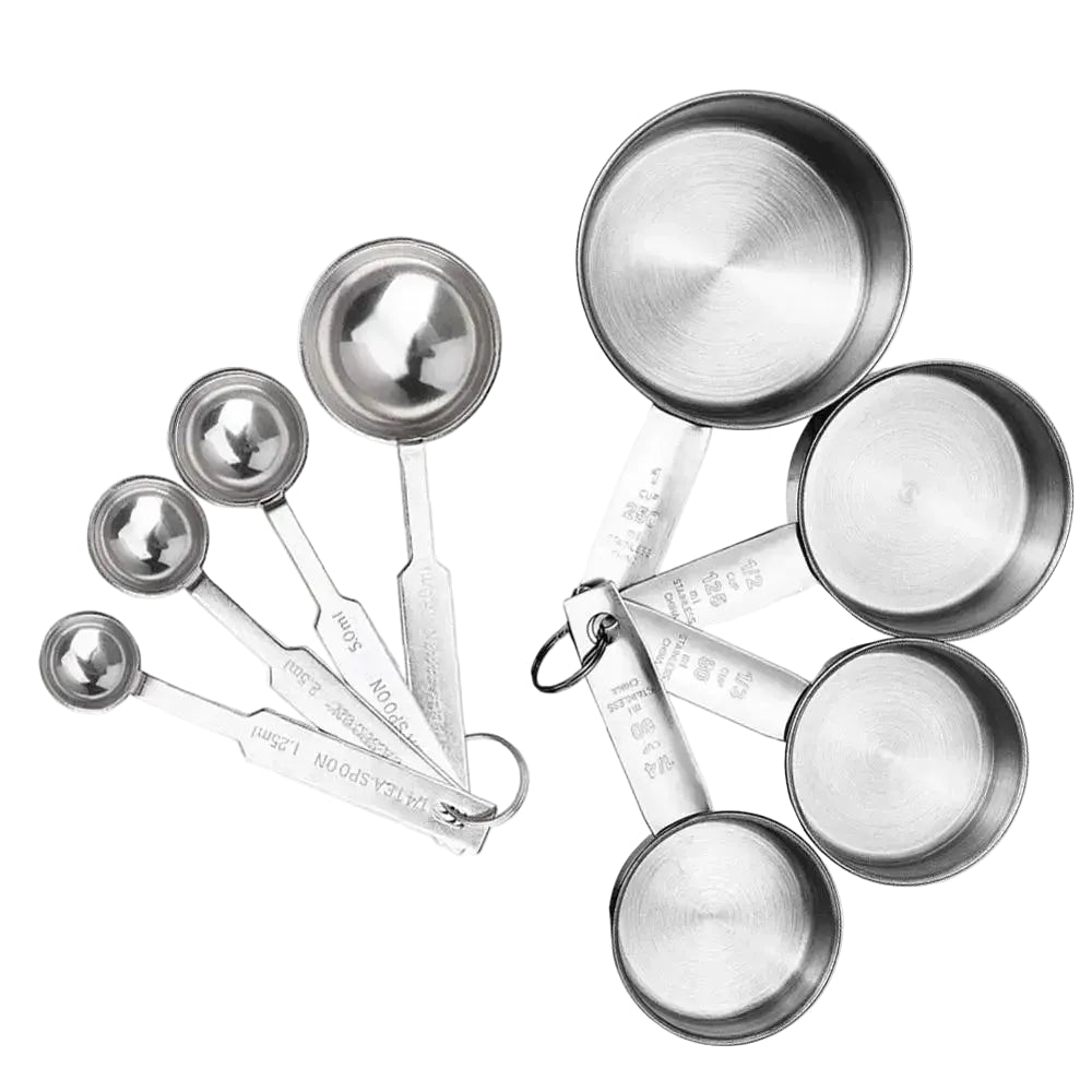 Measuring Cups & Spoons – Stackable Stainless Steel Set