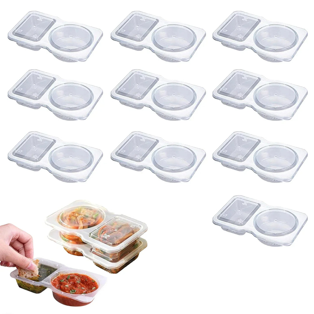 Dual-Compartment Reusable Snack & Sauce Box – Portable & Fresh