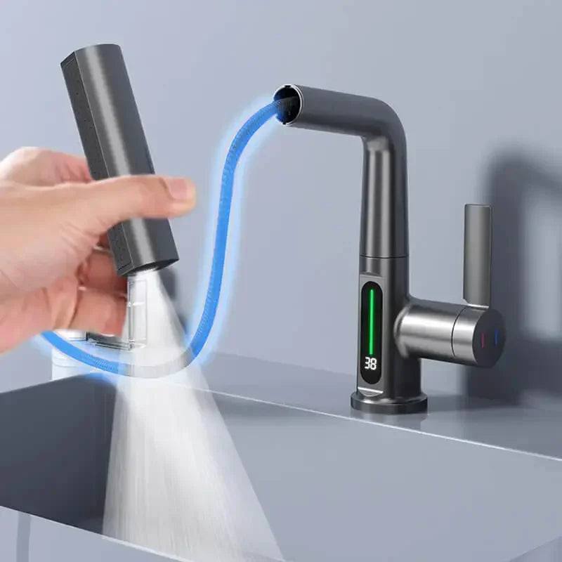 360° Pull-Out Basin Temperature Faucet