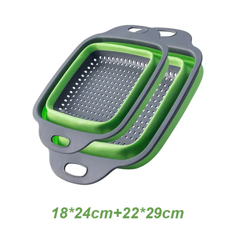 2Pcs Silicone Folding Strainer Basket