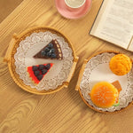 Load image into Gallery viewer, 1PC Round Rattan Snack &amp; Bread Tray – Woven, Picnic, Decor
