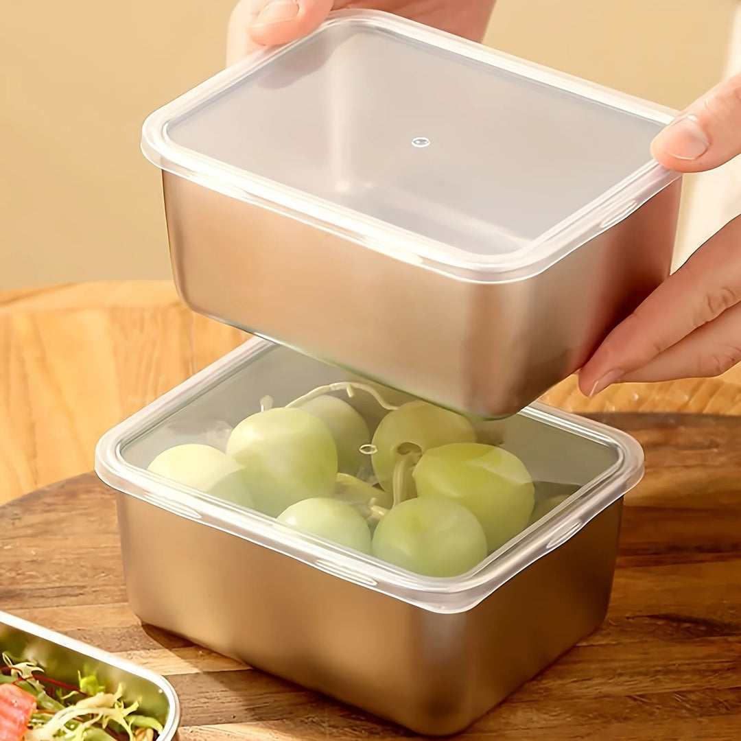 6pc Steel Food Containers w/ Lids – Leakproof, Stackable, Reusable