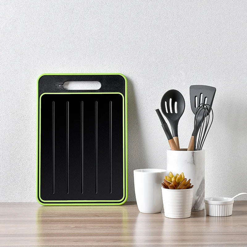 4-in-1 Double-Sided Cutting Board with Defrost & Sharpener