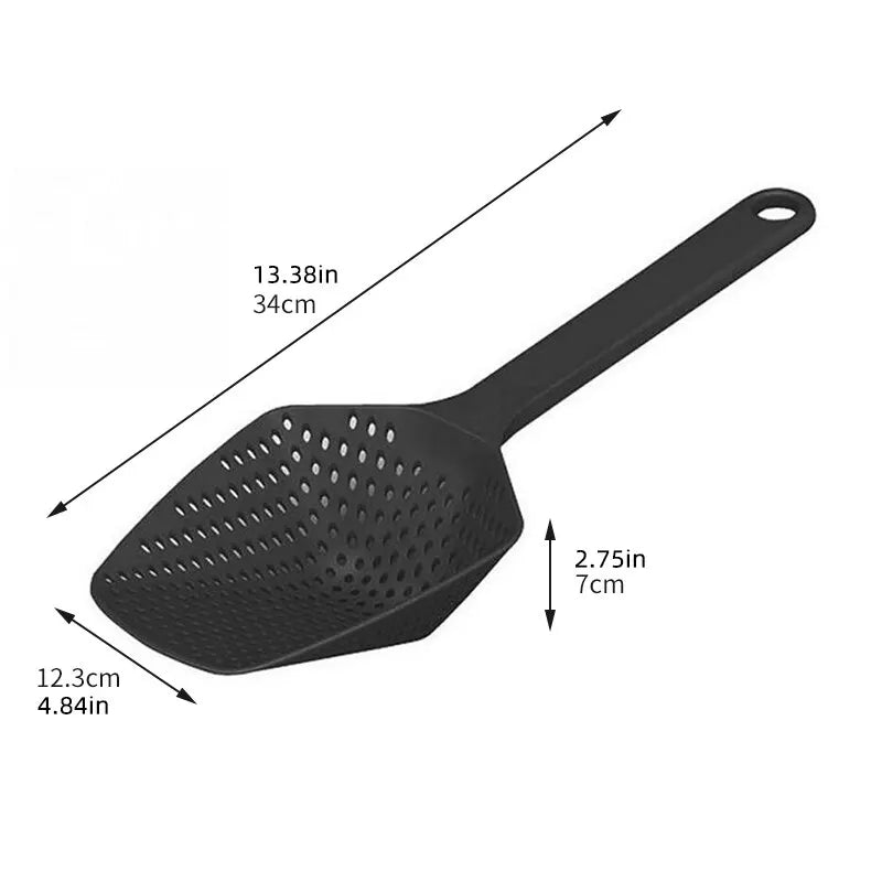 Large Strainer Spoon – Fast Drain Cooking Scoop with Mesh Basket