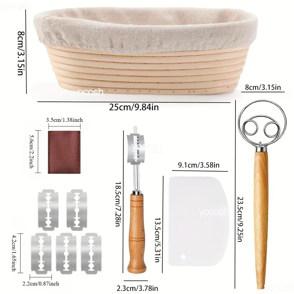 1Set Pro Baking Kit: Jar, Mat, Knife, Gloves & Tools