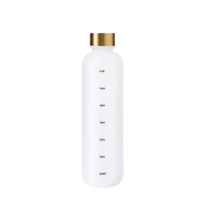 32OZ BPA-Free Frosted Sports Bottle w/ Time Marker
