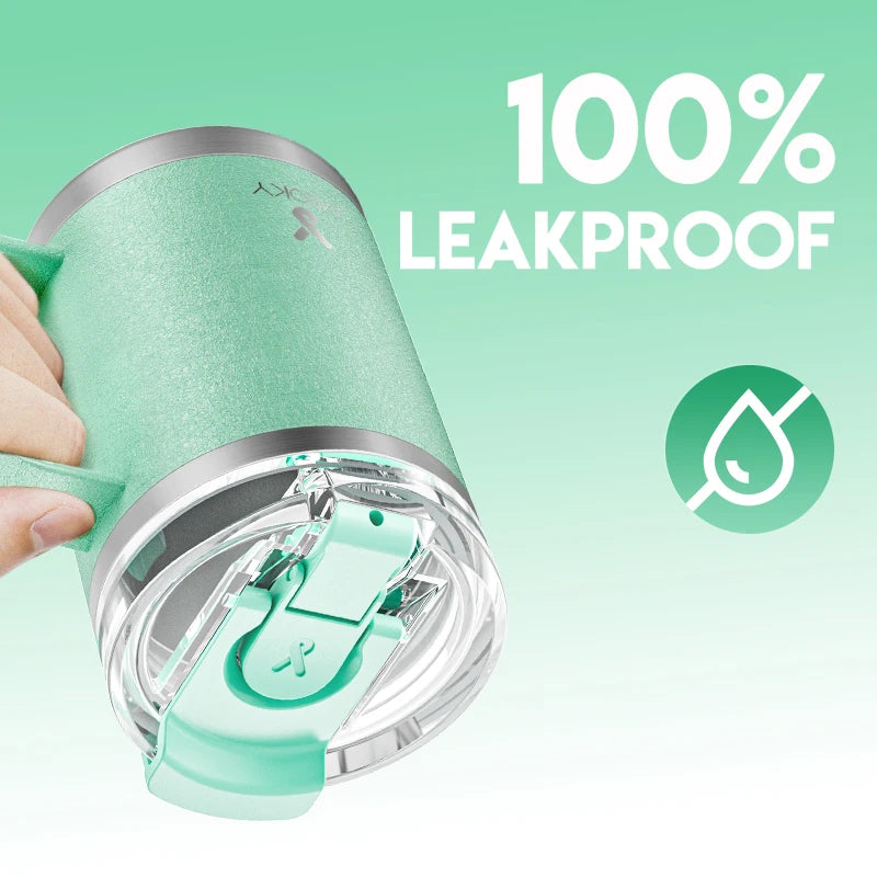 14oz Stainless Steel Office Tumbler with Handle, Leak-Proof