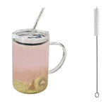 Load image into Gallery viewer, 1000ML Glass Tumbler with Lid &amp; Straw – Coffee, Juice, Milk
