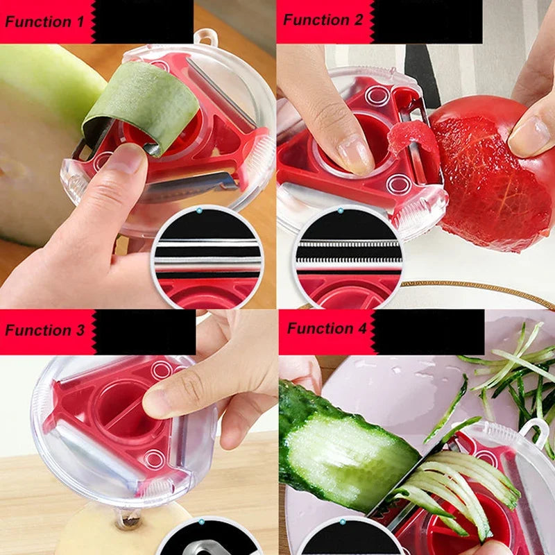 3-in-1 Stainless Steel Veggie & Fruit Peeler Shredder Tool