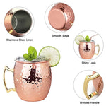 Load image into Gallery viewer, 550ml 18oz Copper Moscow Mule Mug – Stainless, Anti-Fall
