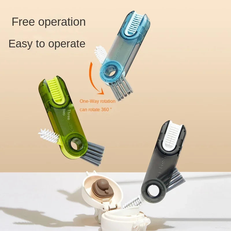 3-in-1 Cup & Bottle Cleaner Brush Set - Multifunction Tool