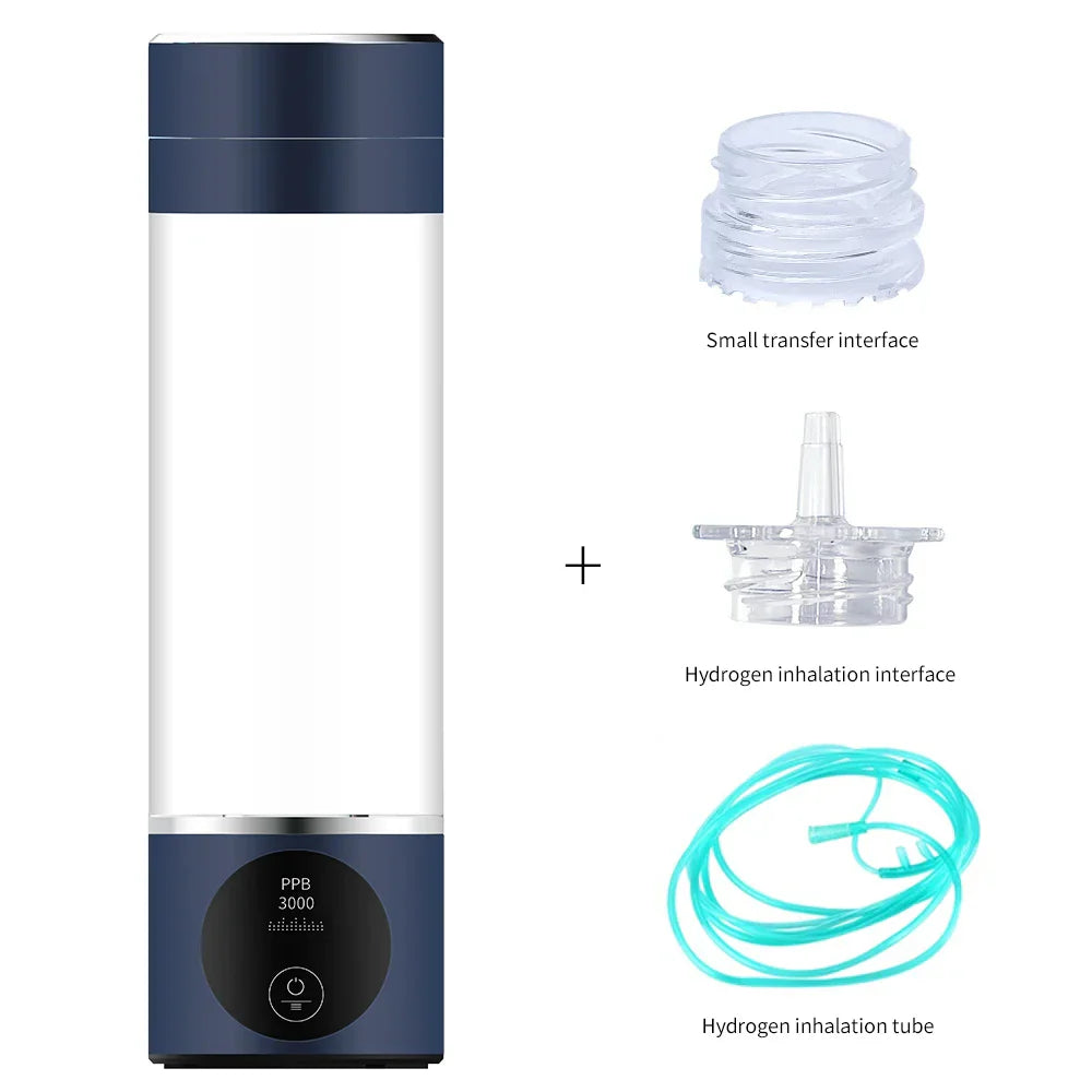 8th Gen Nano Hydrogen Water Bottle | Dupont SPE/PEM | H2 Inhaler