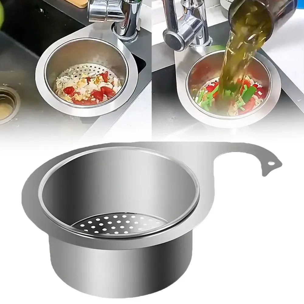 Stainless Sink Strainer Basket – Drain, Store & Filter