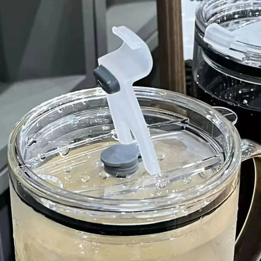 1000ML Glass Tumbler with Lid & Straw – Coffee, Juice, Milk