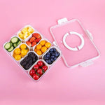 Load image into Gallery viewer, 8-Comp Tray w/ Lid &amp; Handles – Veg, Fruit, Candy, BBQ Box
