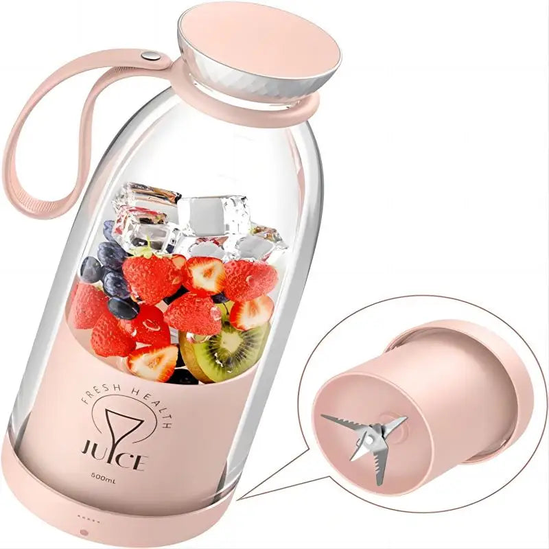500ML Portable 2400Mah Wireless Fruit Mixers USB Juicer
