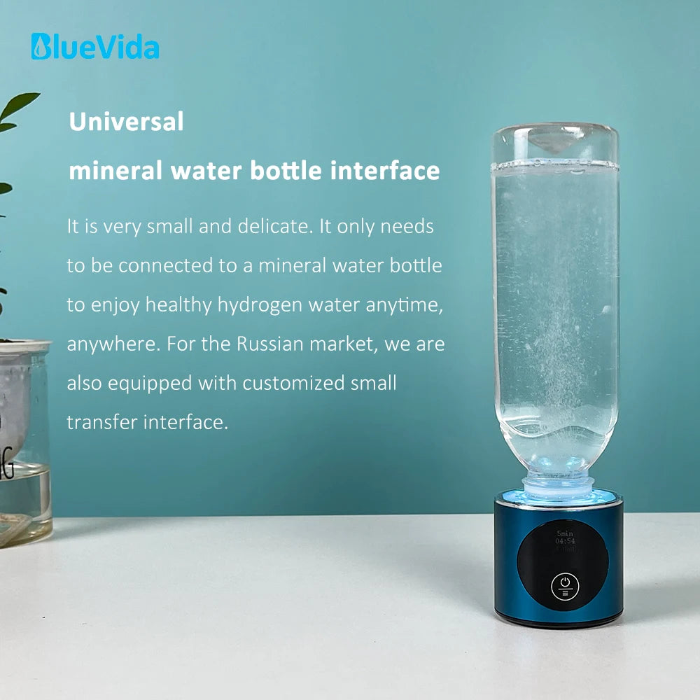 8th Gen Nano Hydrogen Water Bottle | Dupont SPE/PEM | H2 Inhaler