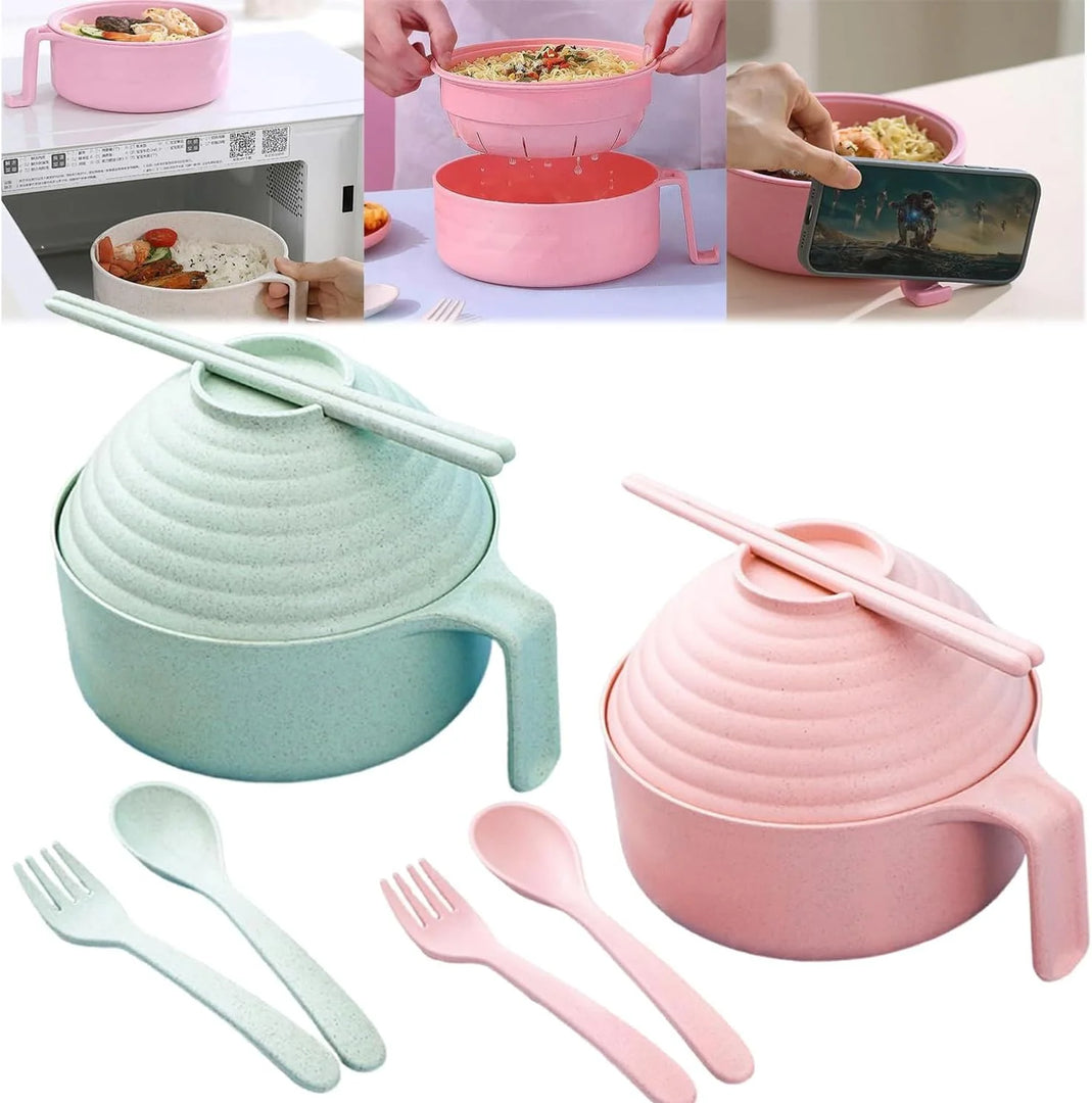 Microwavable Ramen Bowl Set with Lid & Chopsticks
