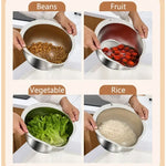 Load image into Gallery viewer, Stainless Steel 304 Rice Washer Strainer Bowl, Kitchen Colander
