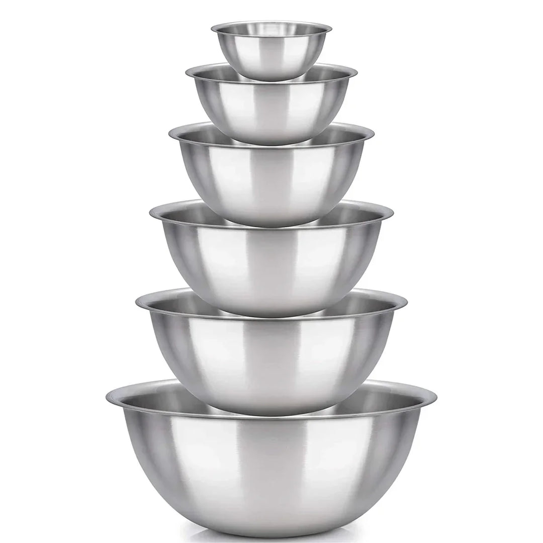 Stainless Steel Mixing Bowl Set of 6 – Nesting, Baking, Cooking