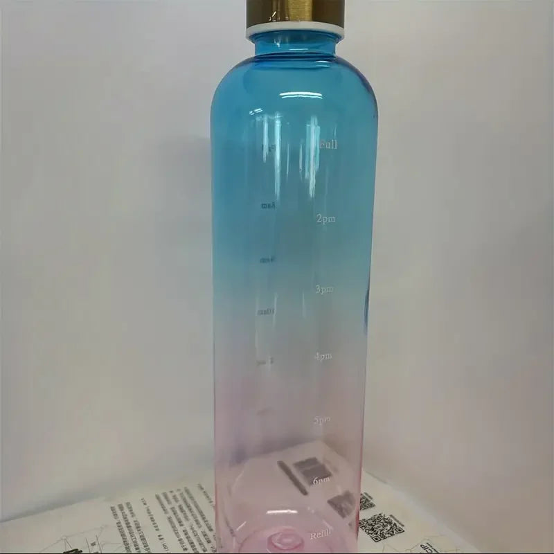 32OZ BPA-Free Frosted Sports Bottle w/ Time Marker