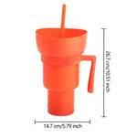 Load image into Gallery viewer, Snackies Stadium Tumbler – 2-in-1 Popcorn &amp; Drink Cup w/ Straw
