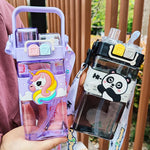 Load image into Gallery viewer, Cartoon Kids Water Bottle with Straw Large Capacity, BPA-Free
