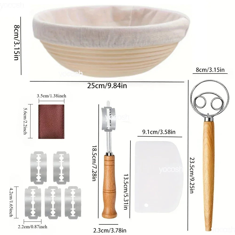 1Set Pro Baking Kit: Jar, Mat, Knife, Gloves & Tools