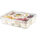 Load image into Gallery viewer, 8-Comp Tray w/ Lid &amp; Handles – Veg, Fruit, Candy, BBQ Box
