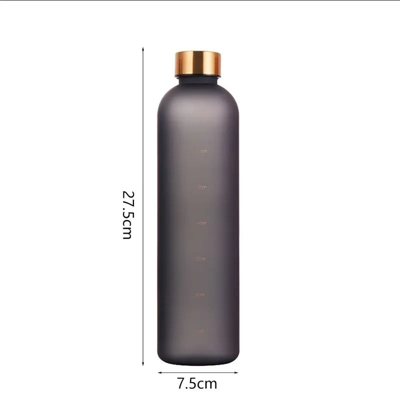 32OZ BPA-Free Frosted Sports Bottle w/ Time Marker