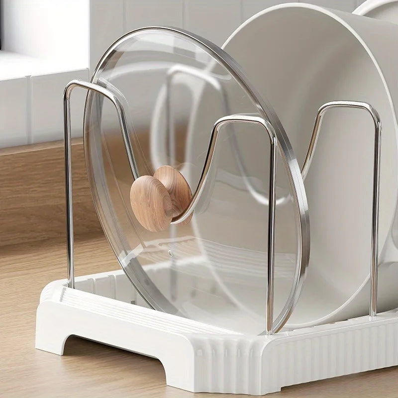 Expandable Pot & Pan Organizer Rack for Kitchen & Cabinet