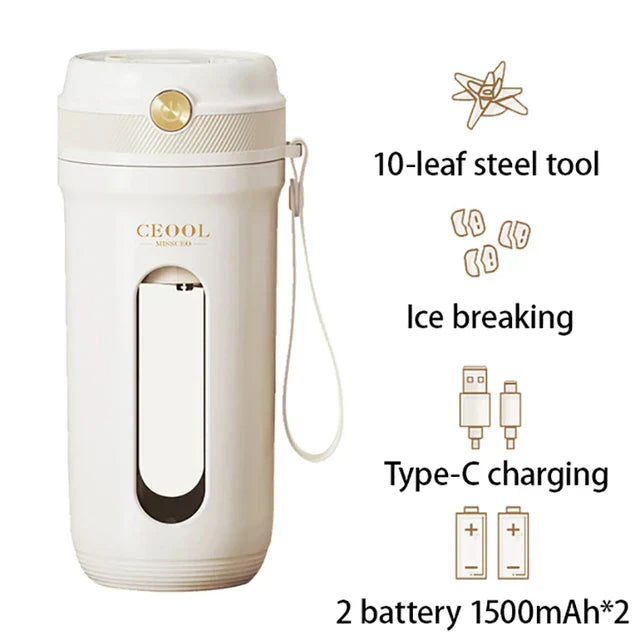 350ML Electric Portable Blender USB Rechargeable Juice Maker