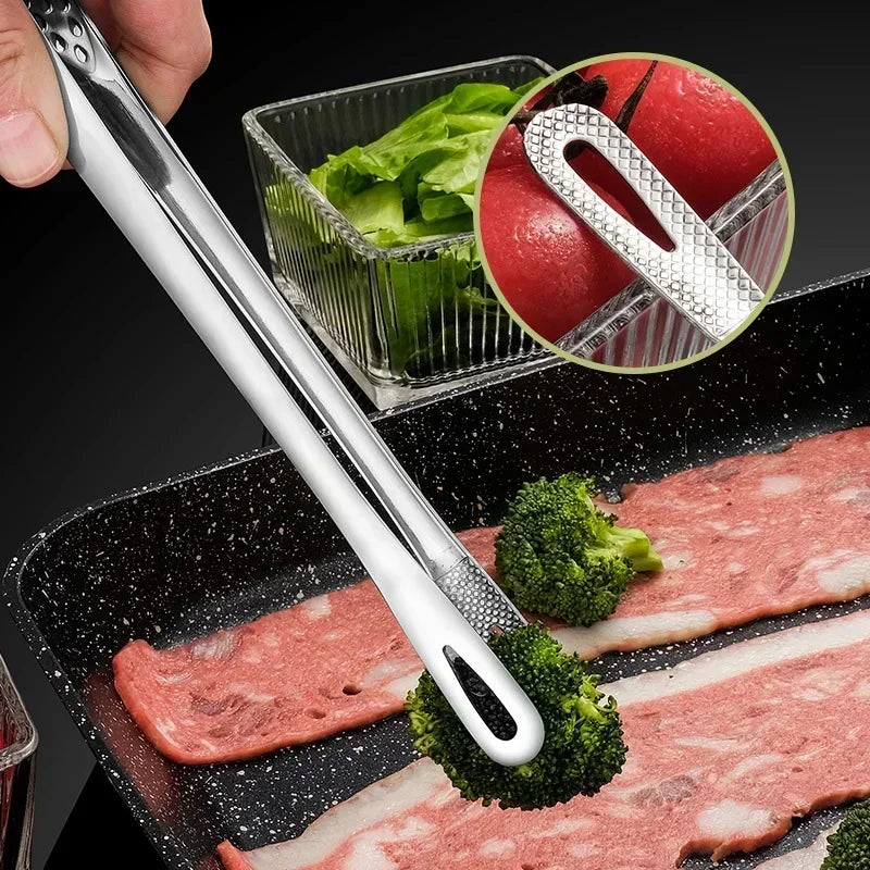 Stainless Steel BBQ Tongs Clip for Cooking & Grilling
