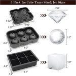 Load image into Gallery viewer, Silicone Ice Cube Trays with Lid – Large Whiskey &amp; Diamond Molds
