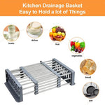 Load image into Gallery viewer, Folding Stainless Steel Sink Rack for Dishes &amp; Draining

