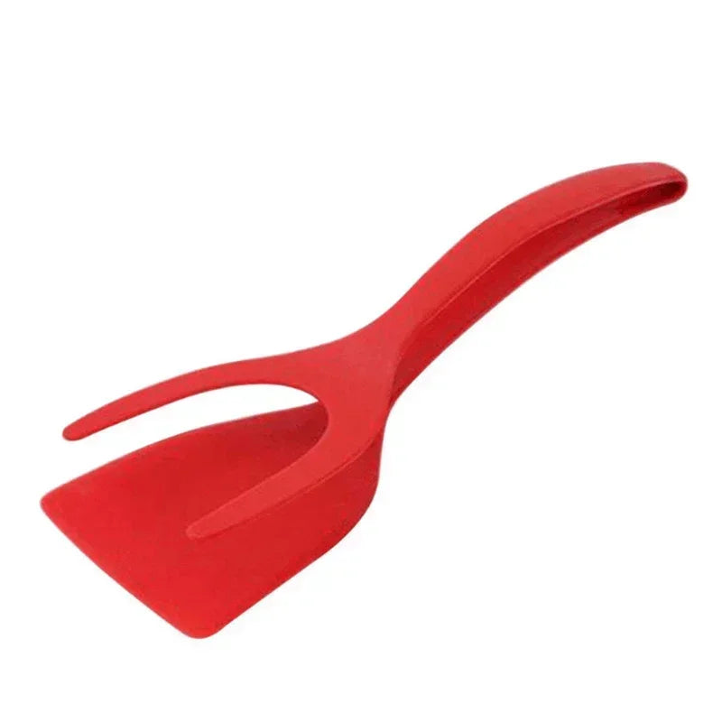 2-in-1 Nylon Grip Flip Tongs Spatula for Eggs & Steak