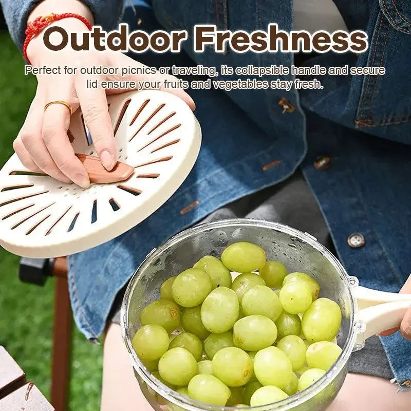 Foldable Fruit Veggie Basket – Drain, Store & Dehydrate