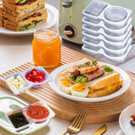 Load image into Gallery viewer, Dual-Compartment Reusable Snack &amp; Sauce Box – Portable &amp; Fresh
