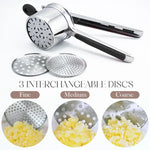 Load image into Gallery viewer, Stainless Steel Potato Masher &amp; Press with 3/4 Discs Cutter
